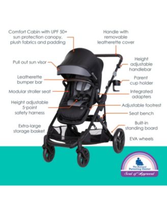 Baby Morph Single to Double Modular Stroller - Dash Grey
