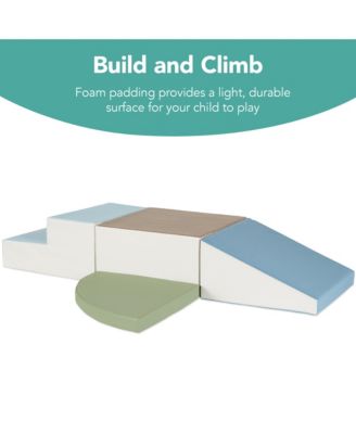 4-Piece Kids Climb and Crawl Soft Foam Block Playset Structures for Child Development