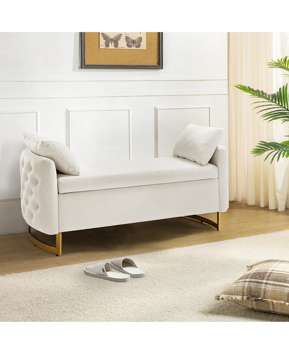 Hulala Home Robert Upholstered Flip Top Storage Bench with Storage