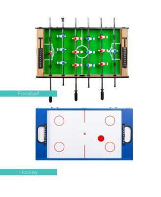 4-in-1 Multi Game Table, Childrens Arcade Set w/ Pool Billiards, Air Hockey, Foosball