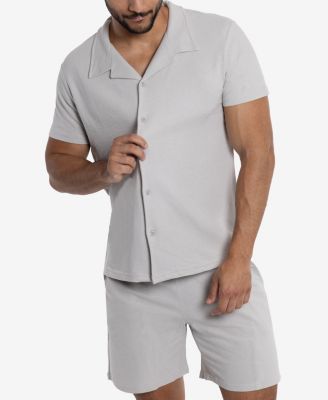 Men's Camp Collar Casual Short Sleeve Button-Up Shirt