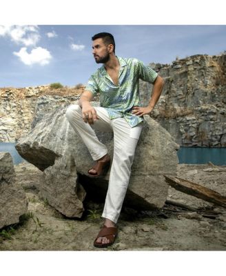 Men's Grass Green & Navy Blue Ripple Shirt