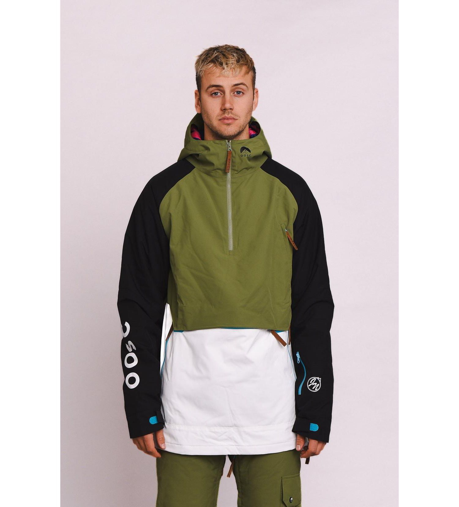 Men's Snow Park Overhead Jacket - White & Khaki