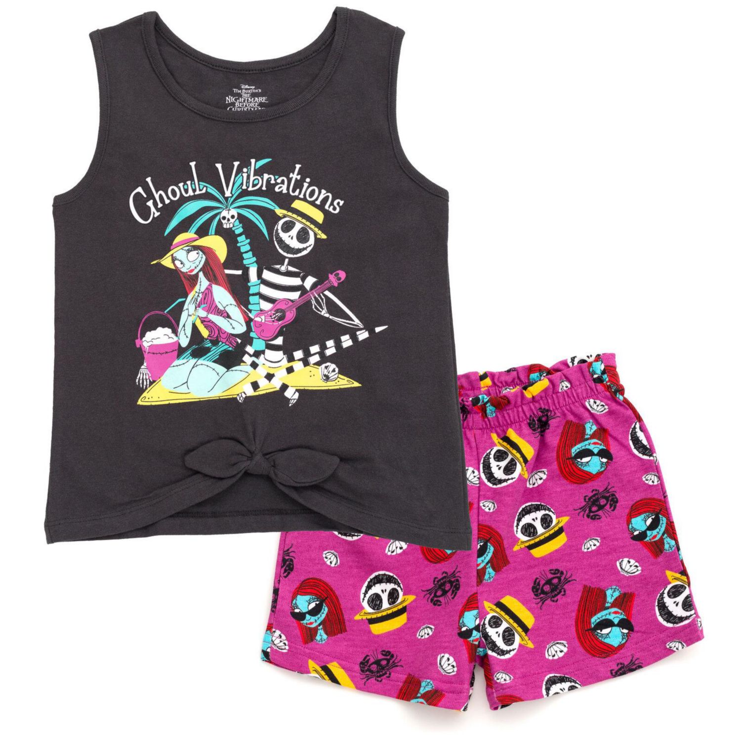 Girls' Sleeveless 2-Piece Tank Top and Shorts Set