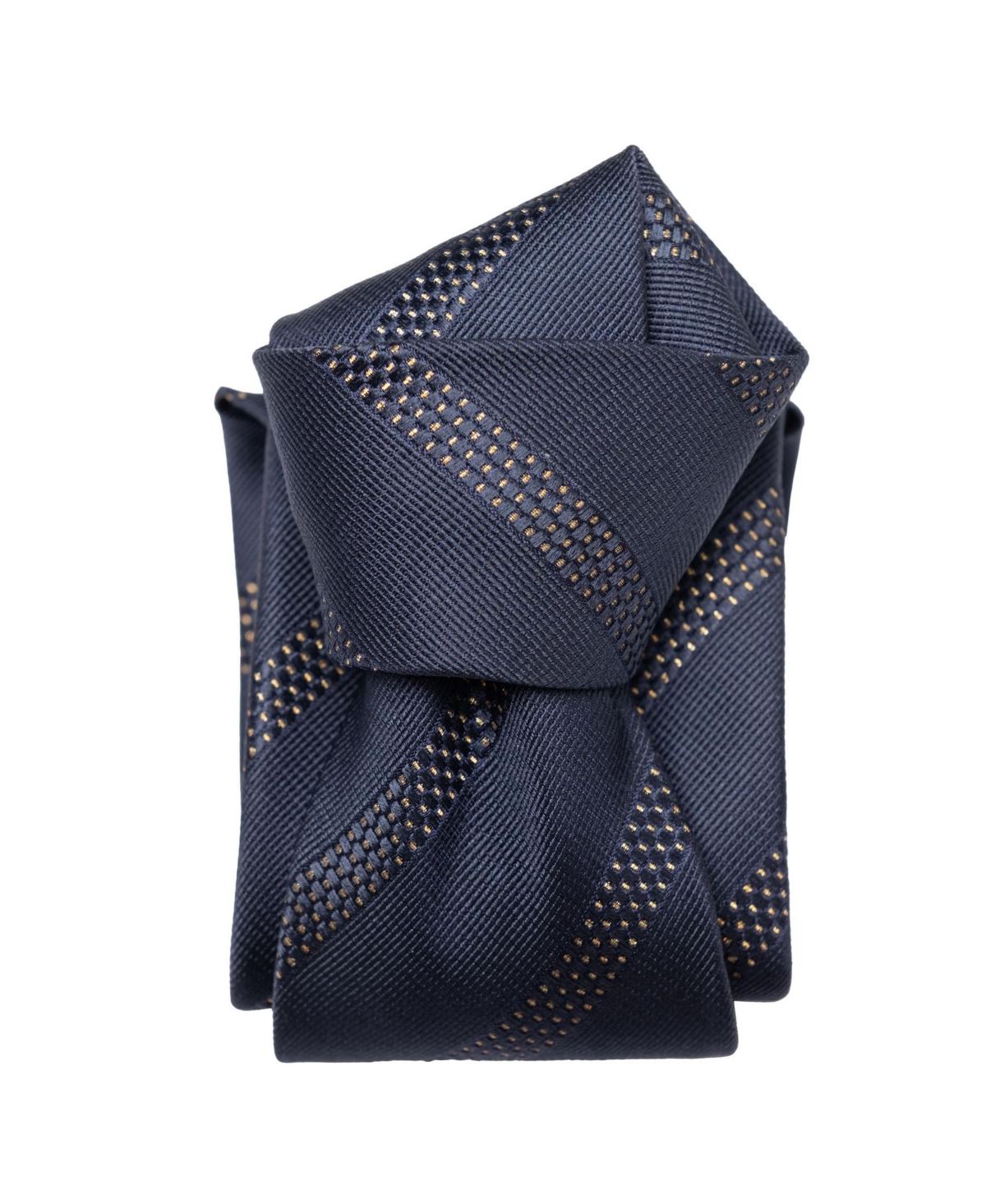 Milano - Silk Jacquard Tie for Men - Black and gold