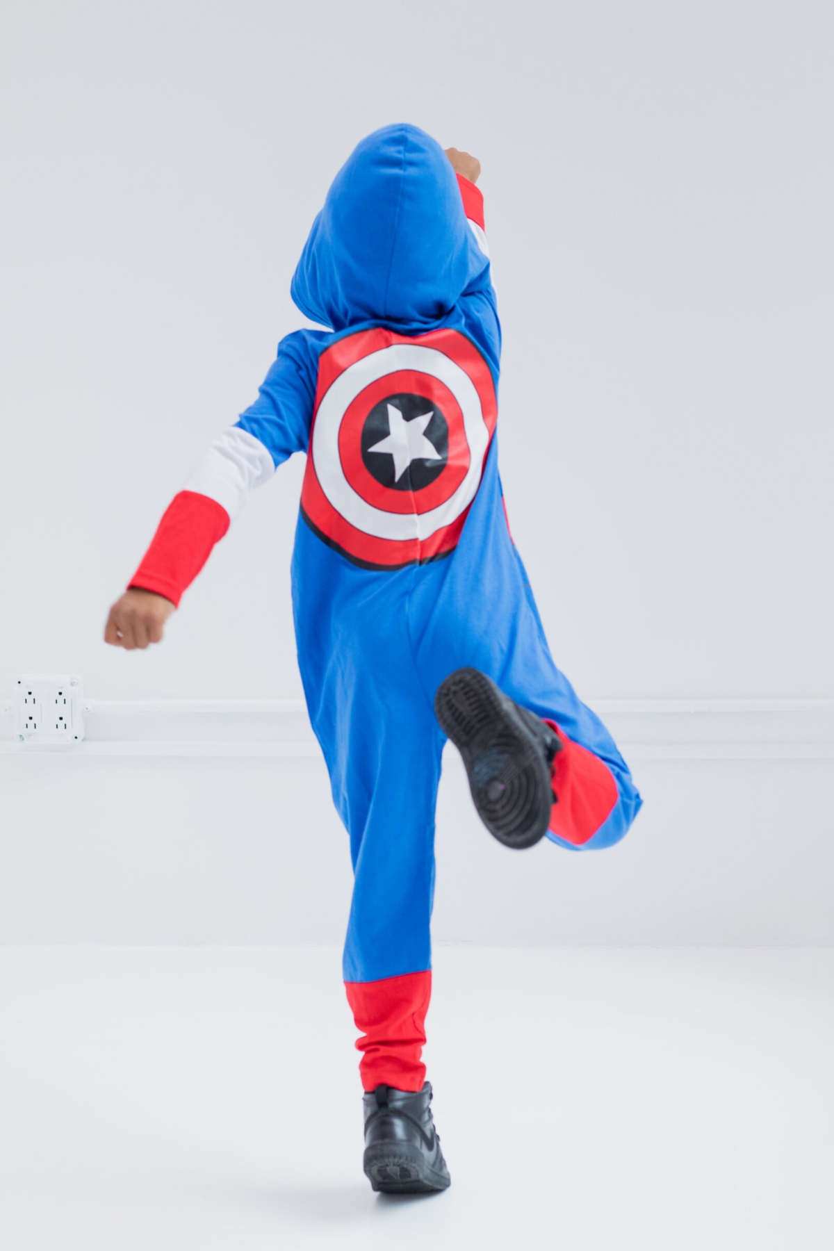 Avengers Toddler Boys MarvelIron Man Zip Up Cosplay Coverall - Captain america