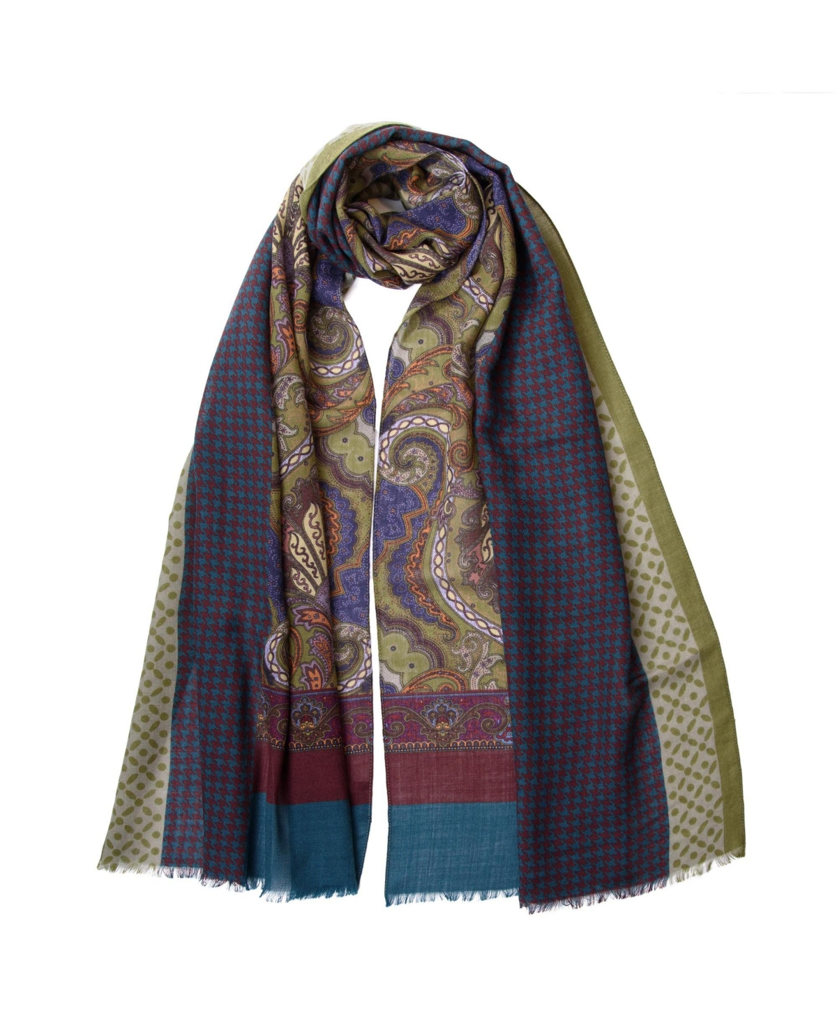 Aosta - Wool Scarf - Olive green