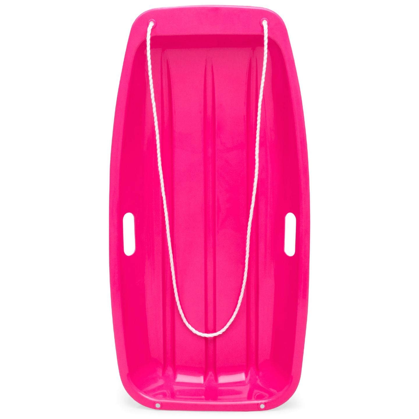 Детская игрушка Best Choice Products 35in Kids Outdoor Plastic Sport Toboggan Winter Snow Sled Board w/ Pull Rope, 2 Handles, цвет: Розовый — фото 1