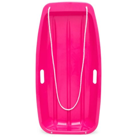 Детская игрушка Best Choice Products 35in Kids Outdoor Plastic Sport Toboggan Winter Snow Sled Board w/ Pull Rope, 2 Handles, цвет: Розовый