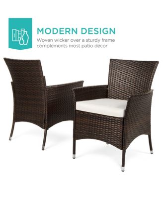 5-Piece Indoor Outdoor Wicker Patio Dining Table Furniture Set w/ Umbrella Cutout, 4 Chairs