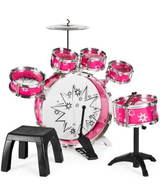 Best Choice Products 11-Piece Kids Starter Drum Set w/ Bass Drum