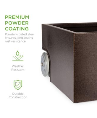 Portable Steel Umbrella Base Stand for Patio, Up to 150 lbs w/ Fillable Planter, Drainage, Wheels