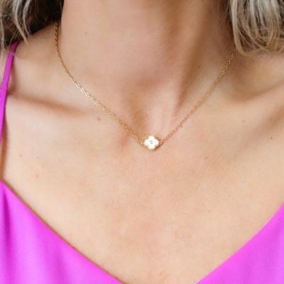 Mother of Pearl Clover Necklace