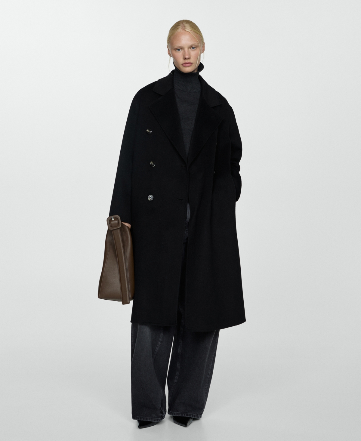 Mango Women's Handmade Oversized Wool Coat