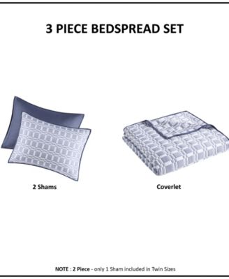 Harlow Reversible Matelass&eacute; 3-Pc. Coverlet Set, Full/Queen