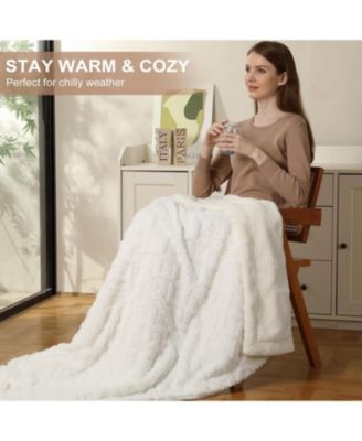 Tufted Sherpa Electric Heated Throw Blanket, 50" x 60"