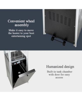 42000 BTU Outdoor Black Pyramid Patio Heater with Cover