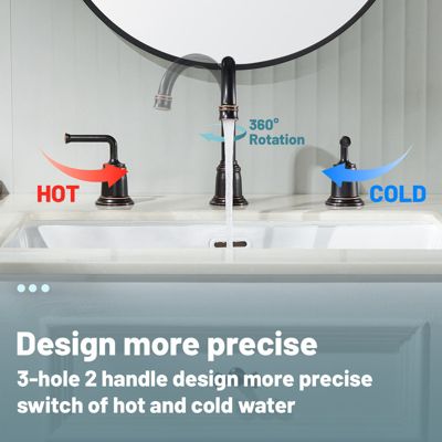 8 Inch Widespread 2-Handle Bathroom Sink Faucet with Drain Assembly