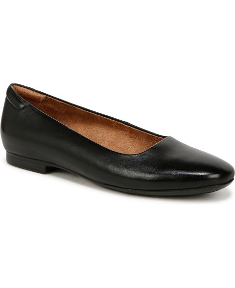 Женские балетки Naturalizer Kelly-Ballet Square Toe Flats, цвет: Чёрный кожаный
