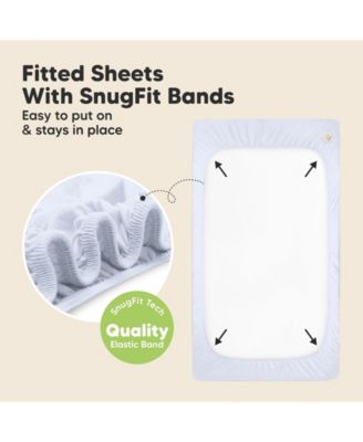 Waterproof Crib Sheets for Boys, Girls, 2pk Baby Fitted Crib Sheet, Waterproof Crib Mattress Protector Sheets