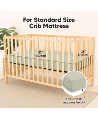 Waterproof Crib Sheets for Boys, Girls, 2pk Baby Fitted Crib Sheet, Waterproof Crib Mattress Protector Sheets