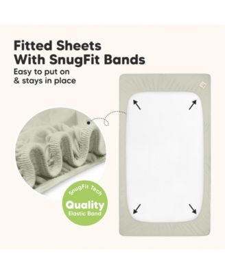 Waterproof Crib Sheets for Boys, Girls, 2pk Baby Fitted Crib Sheet, Waterproof Crib Mattress Protector Sheets