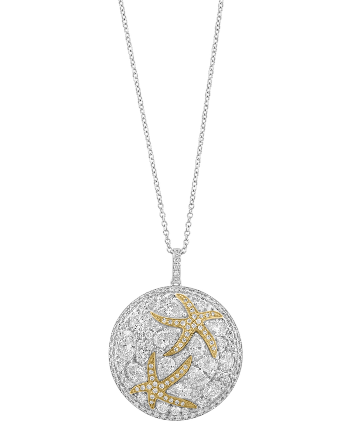 Effy Collection Effy Lab Grown Diamond Mixed-cut Starfish 18" Pendant Necklace (3-1/2 Ct. T.w.) In 14k Two-tone Gold In Two-tone Gold