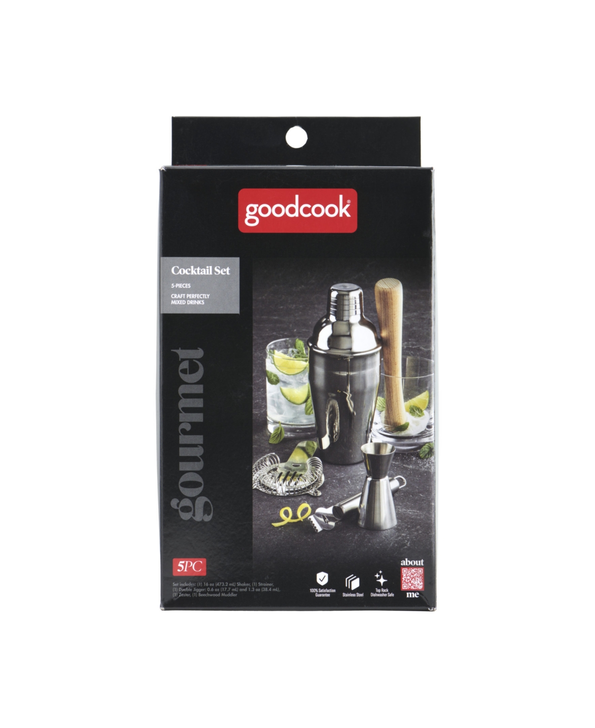 Good Cook Gourmet 5-piece Cocktail Set In Silver