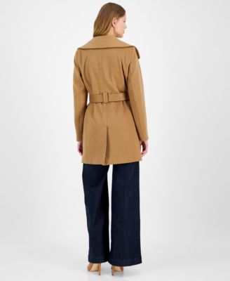Petite Belted Zip-Front Coat, Created for Macy's
