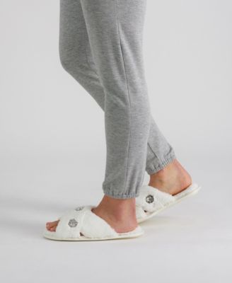 Women's Embellished Cross Band Slide Slippers