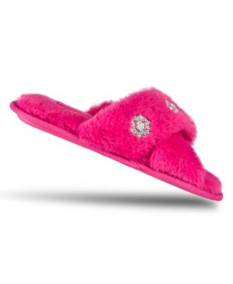 Women's Embellished Cross Band Slide Slippers