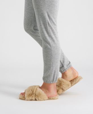 Women's Extra Soft High Plush Cross Band Slide Slippers