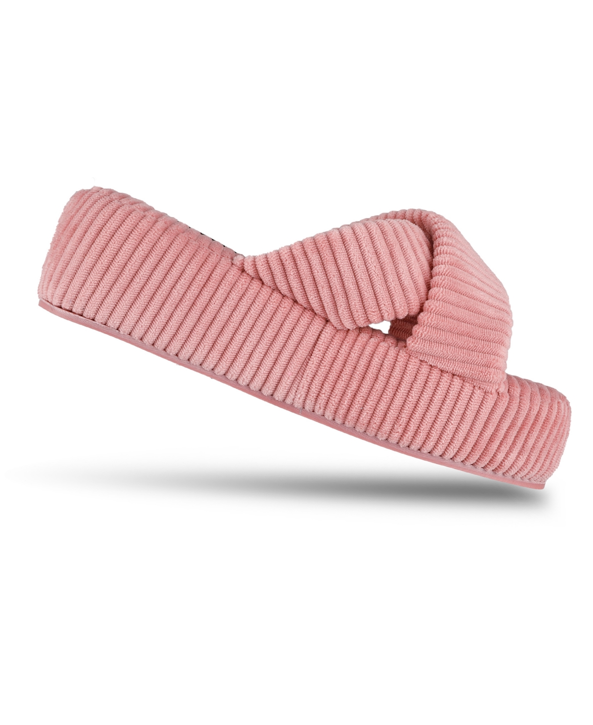 JESSICA SIMPSON WOMEN'S RIBBED TERRY CROSS BAND SLIDE PLATFORM SLIPPER 