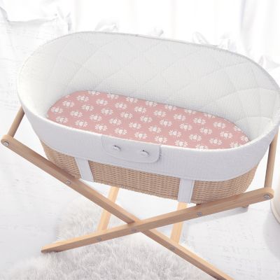 Botanical Elephant Bassinet Sheets for Newborn Baby Girl, 4 Pack Set