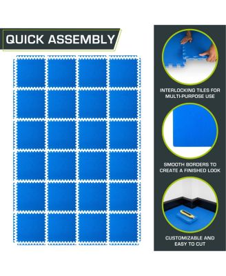 Exercise Puzzle Mat 3/4-in, 96 Sq Ft - 24 Tiles