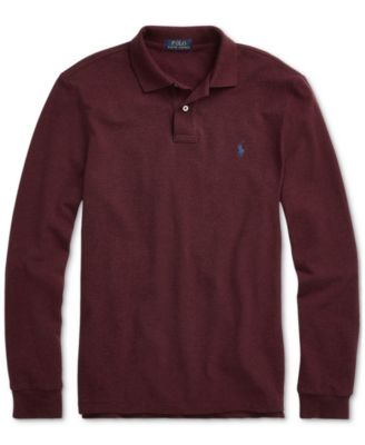Men's Classic Fit Long Sleeve Mesh Polo