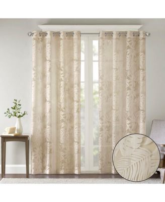 Leilani Palm Leaf Burnout Window Sheer Curtain