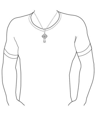 Protection Amulet Ancient Irish Viking Celtic Cross Pendant Necklace Oxidized Stainless Steel 20 Inch Ball Chain