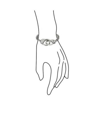 Biker Jewelry Couples Handcuff Statement Bracelet Cuban Curb Chain Stainless Steel 8, 8.5 Inch