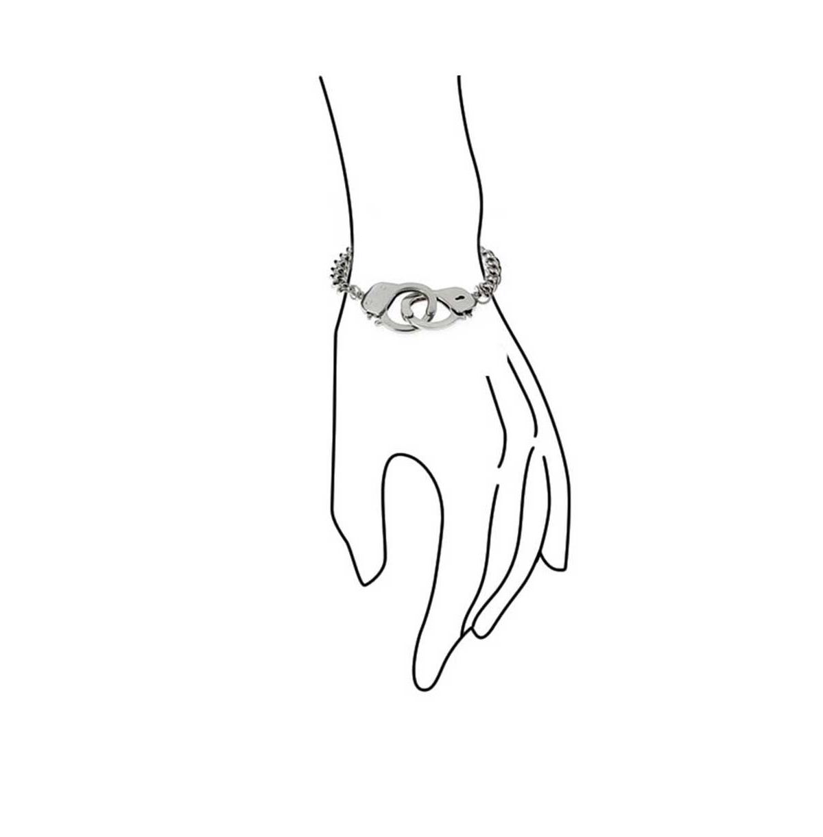 Bling Jewelry Biker Jewelry Couples Handcuff Statement Bracelet Cuban Curb Chain Stainless Steel