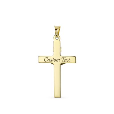 Delicate Two Tone Christian Religious Jesus Inri Crucifix Cross Necklace Pendant  White & 14K Yellow Gold Cross No Chain