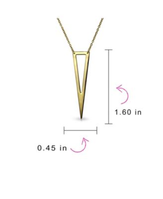 Minimalist Triangle Geometric Pendant Necklace in Sterling Silver