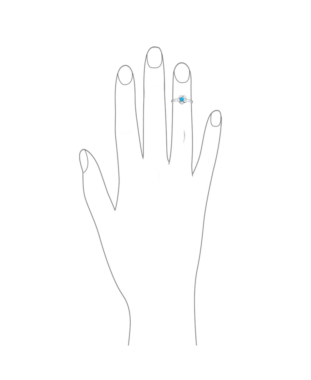 Bling Jewelry Sun FlowerStabilized Turquoise Midi Thin Band Toe Ring Western Jewelry For Women .925 Silver Sterling Adjustable - Blue
