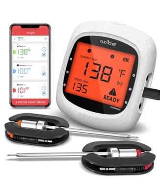 NutriChef Bluetooth Wireless BBQ Digital Thermometer Macy's