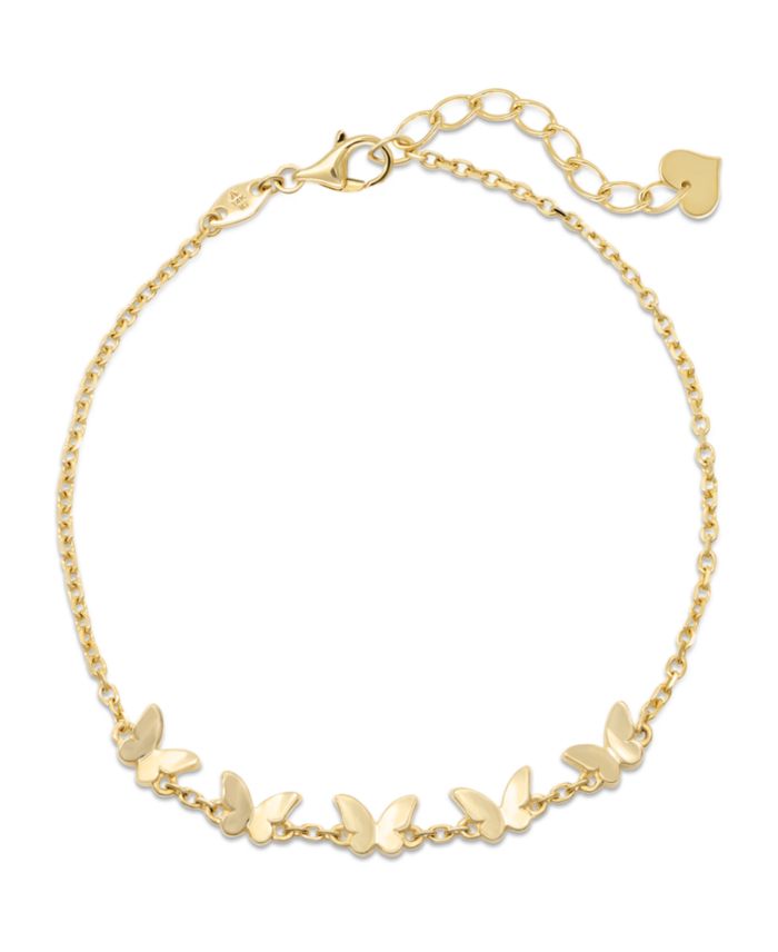 DEVATA Butterfly Chain Bracelet in 14K Gold, 6.5 inches adj to 7.5 inches