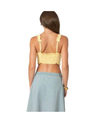 Womens Button Front Cropped Eyelet Corset