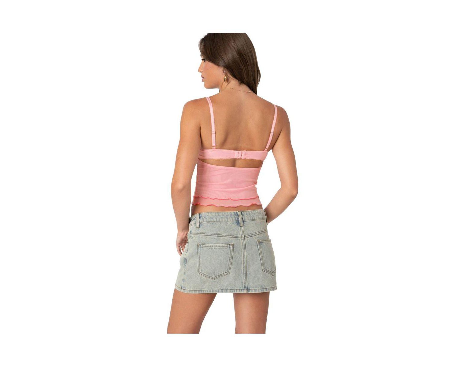 Women's Embroidered Mesh Bra Top