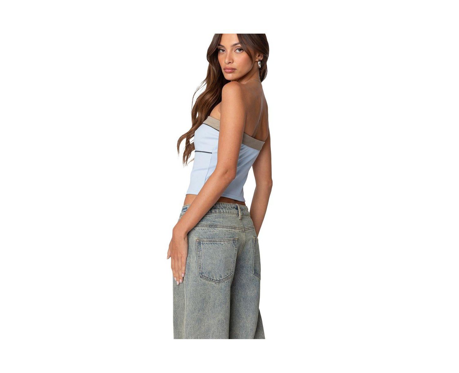 Womens Ciara Ribbed Tube Top