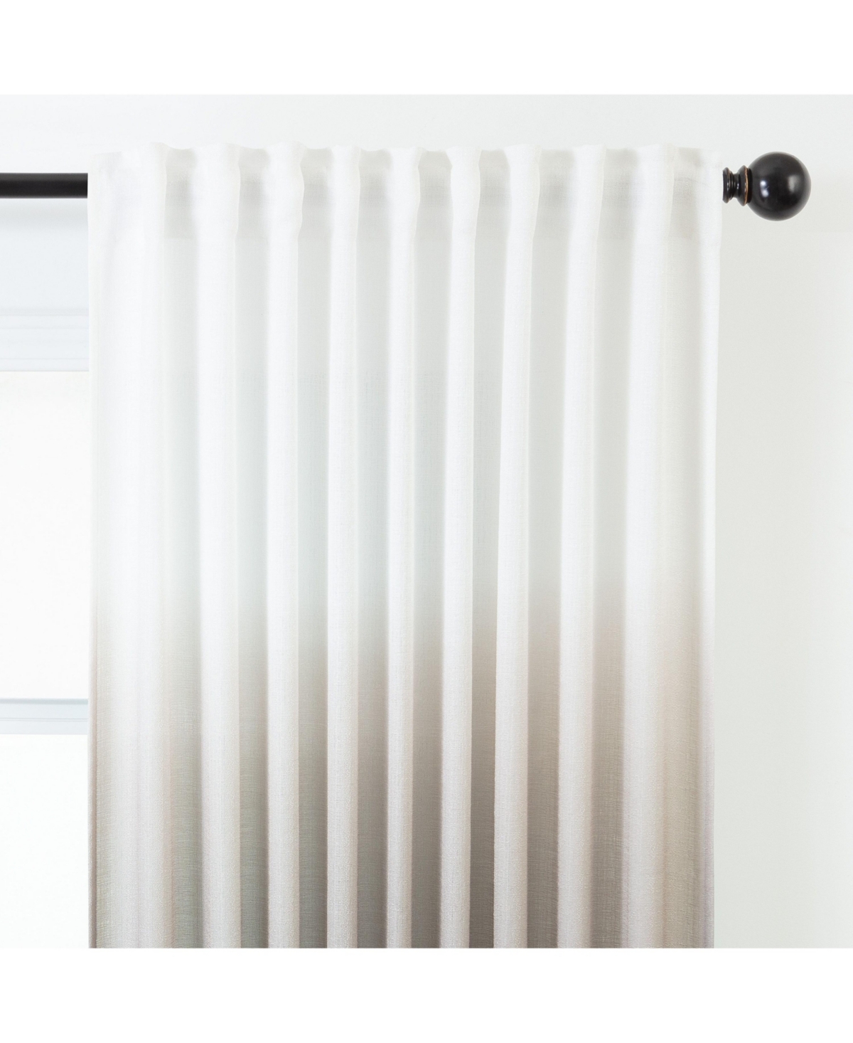 Chanasya Premium 2-Panel Gradient Ombre Faux Belgian Flax Semi Sheer Curtains