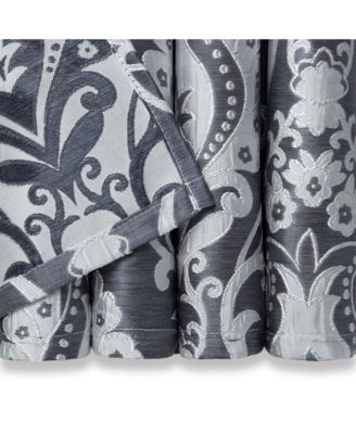 Premium Damask Pattern Luxury Beige Curtains - 108 Inch Panels with Grommets - for Living Room Windows Bedroom Kitchen Dining - Elegant Jacquard Classy Design - Room Darkening 2 Panel Set